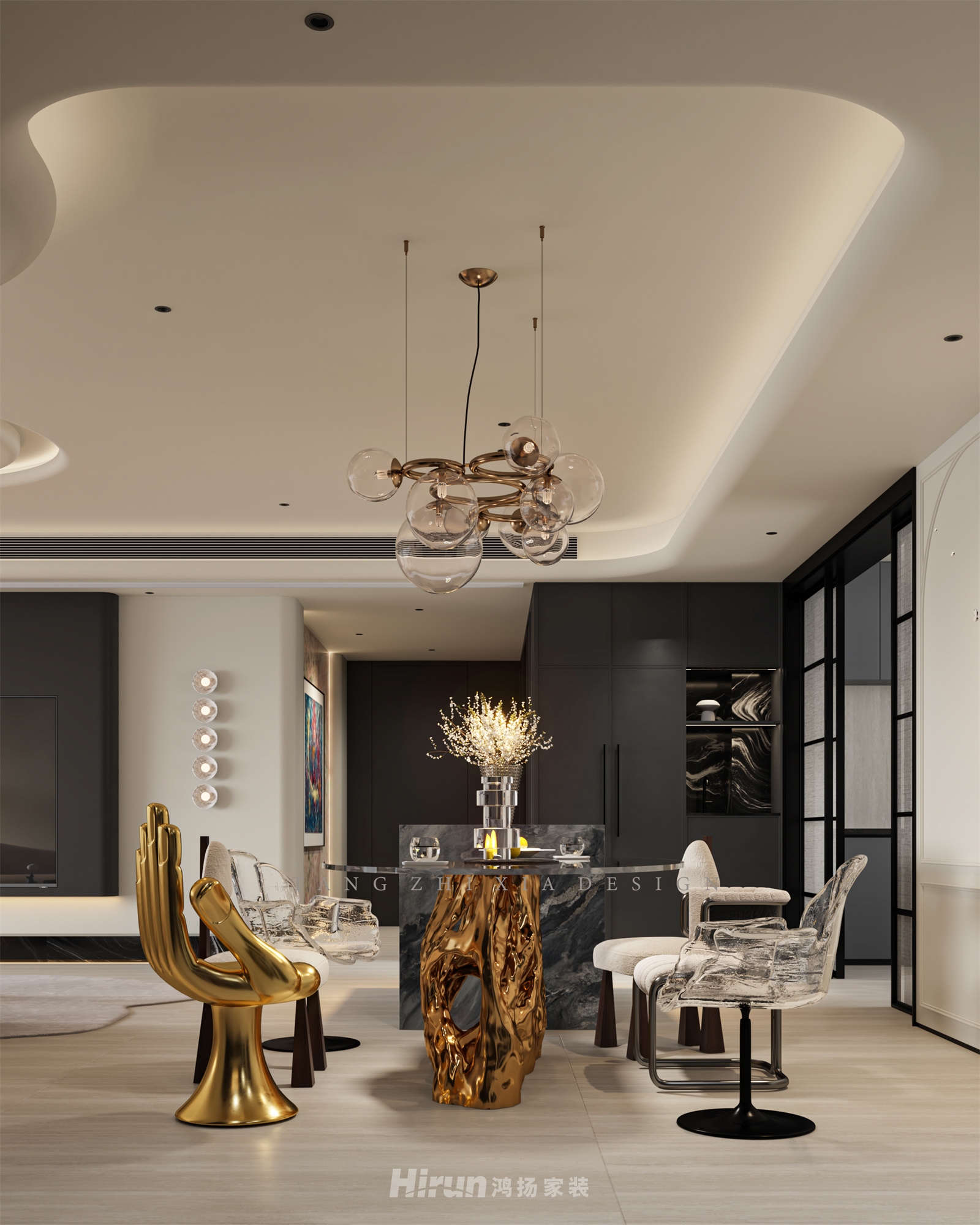 綠城鳳起麓鳴245㎡藝術室界大平層 裝修案例效果圖-6