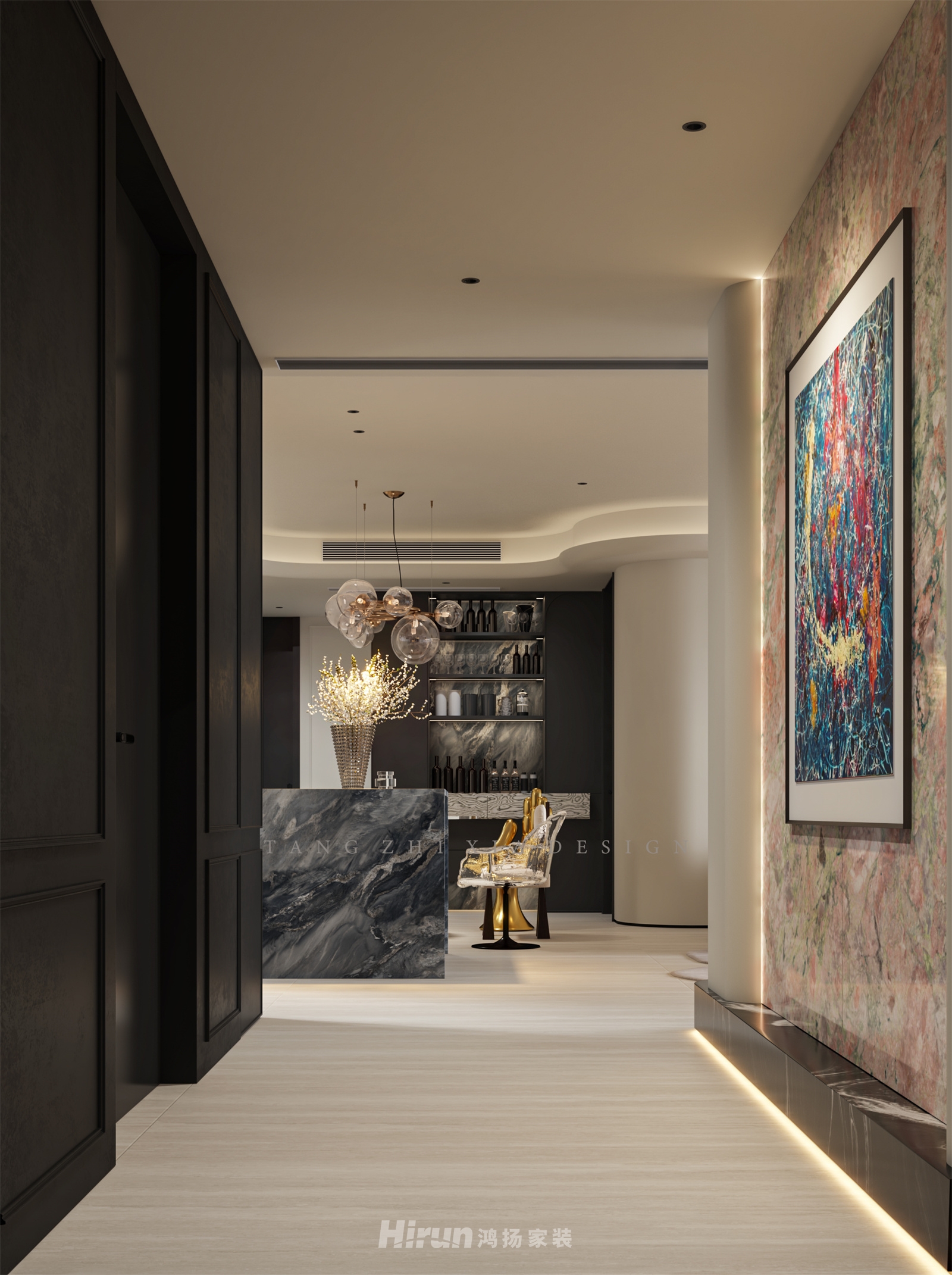 綠城鳳起麓鳴245㎡藝術室界大平層 裝修案例效果圖-3