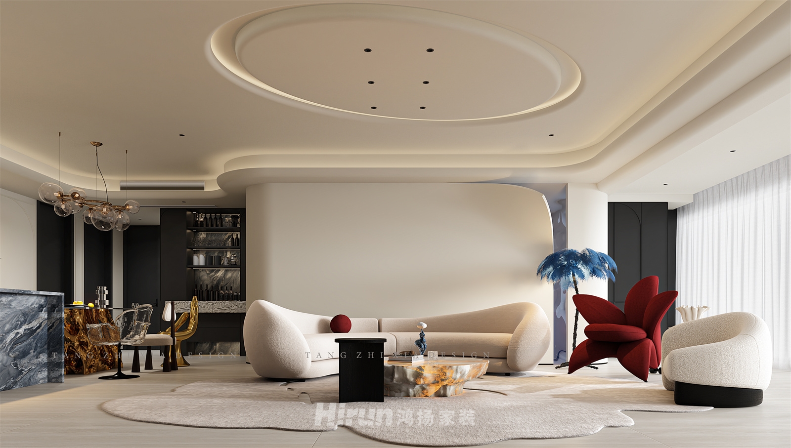 綠城鳳起麓鳴245㎡藝術室界大平層 裝修案例效果圖-4