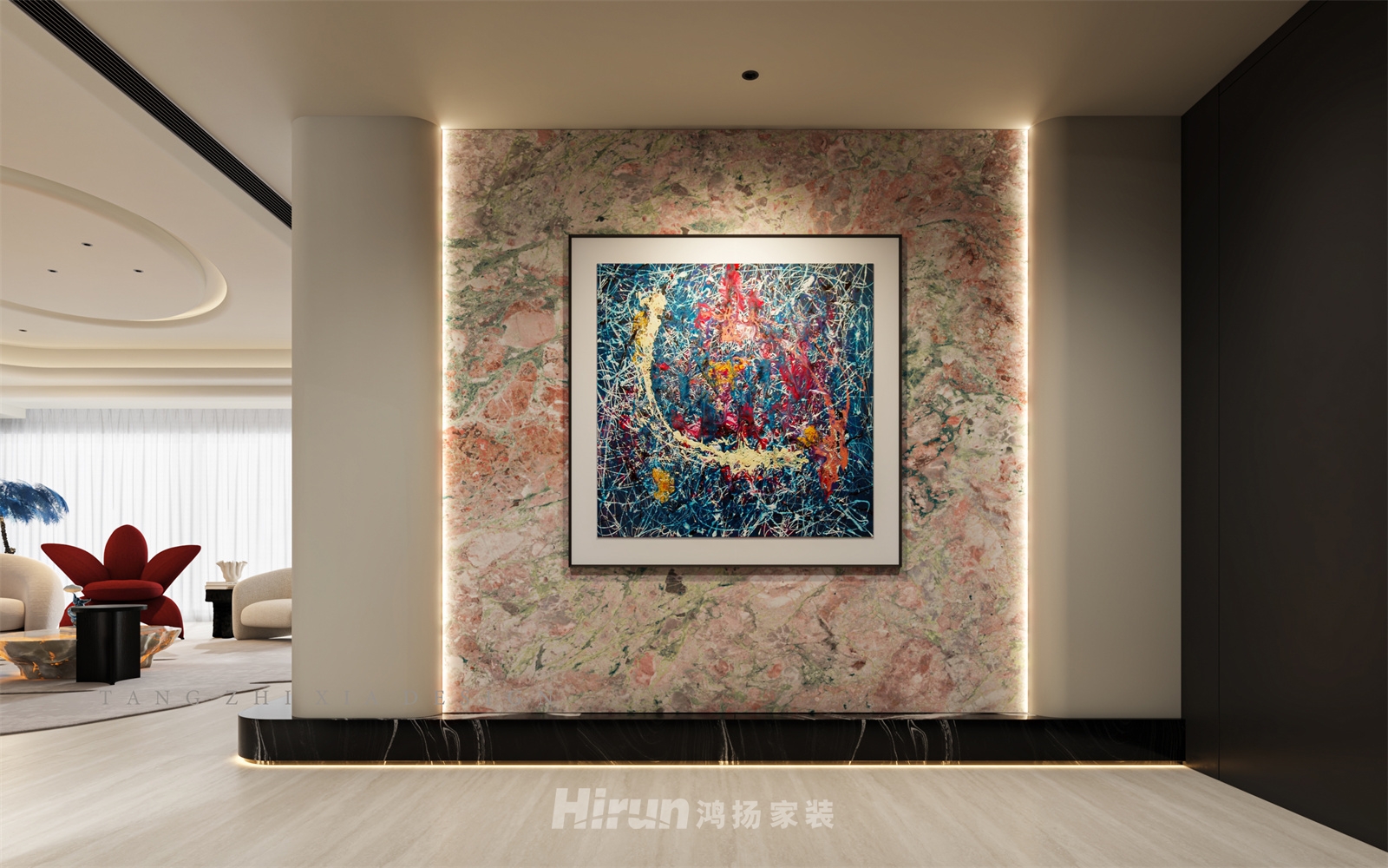 綠城鳳起麓鳴245㎡藝術室界大平層 裝修案例效果圖-5