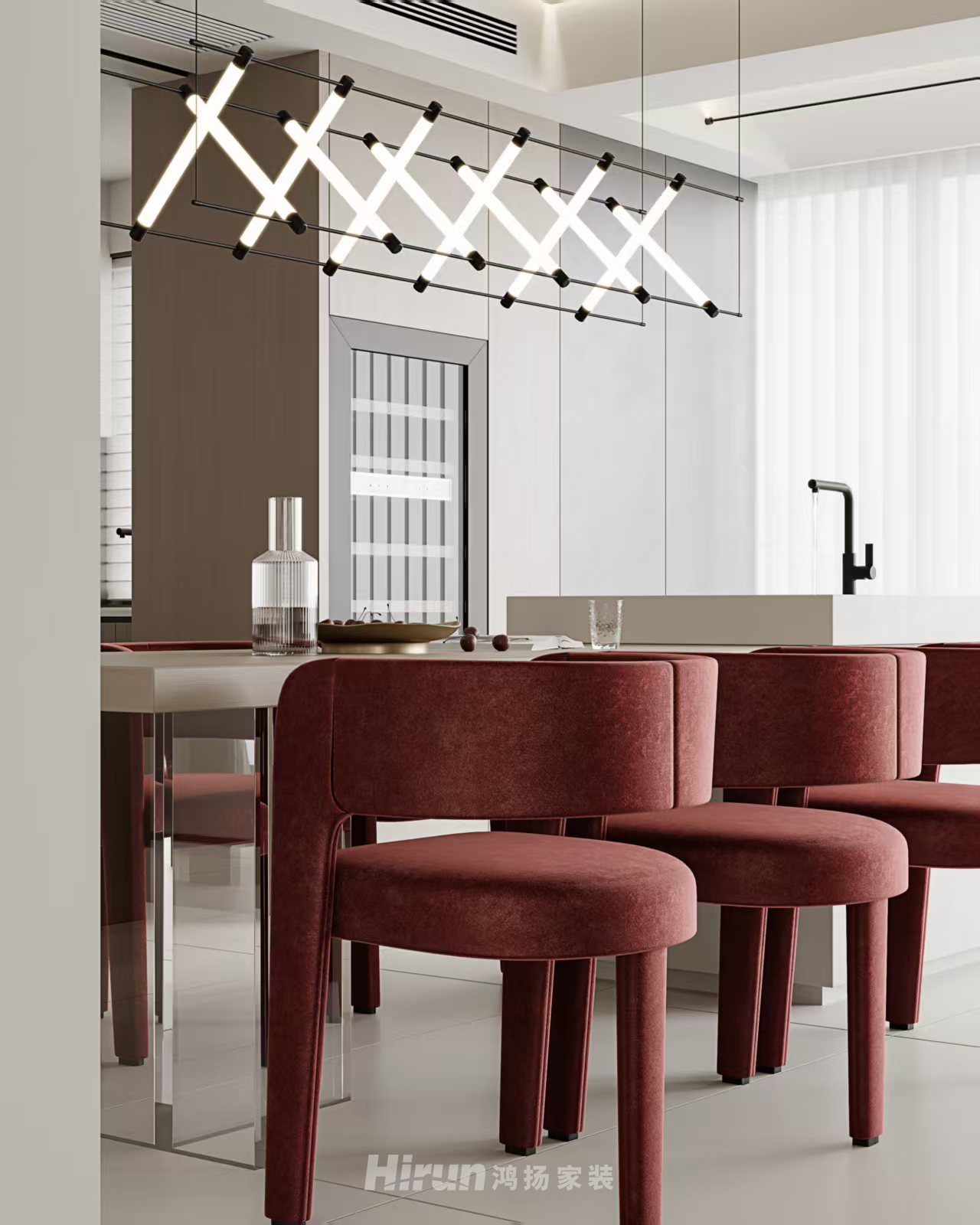 陽光城愉景苑150㎡雅致現(xiàn)代四居室 裝修案例效果圖-6