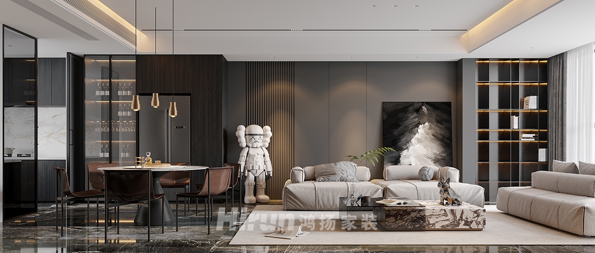 東原麓印長江320㎡新裝飾主義別墅 裝修案例效果圖-7