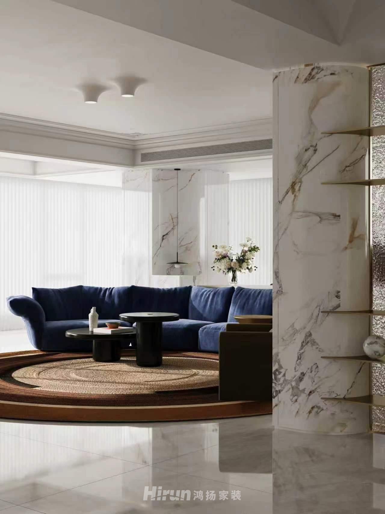 夢(mèng)想麓隱桐溪300㎡新裝飾主義大平層 裝修案例效果圖-2