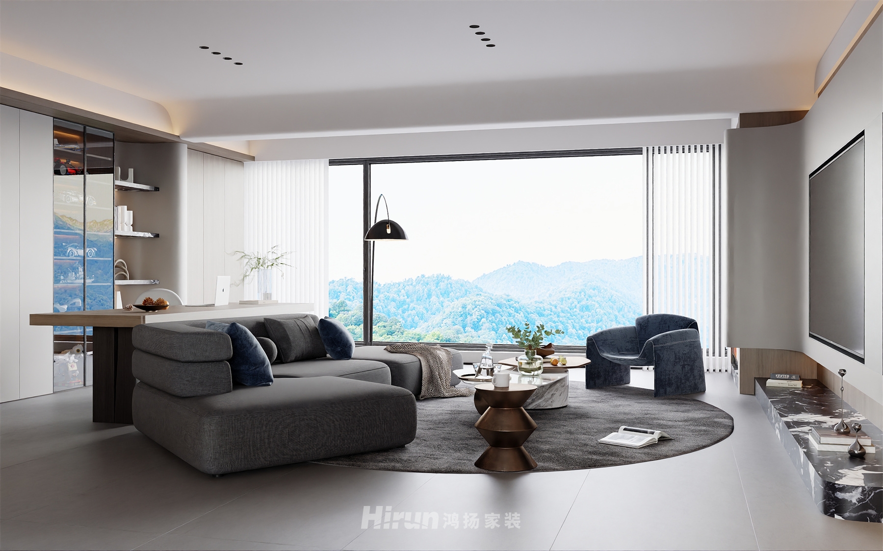 新城觀山印220㎡雅致現(xiàn)代大平層 裝修案例效果圖-6