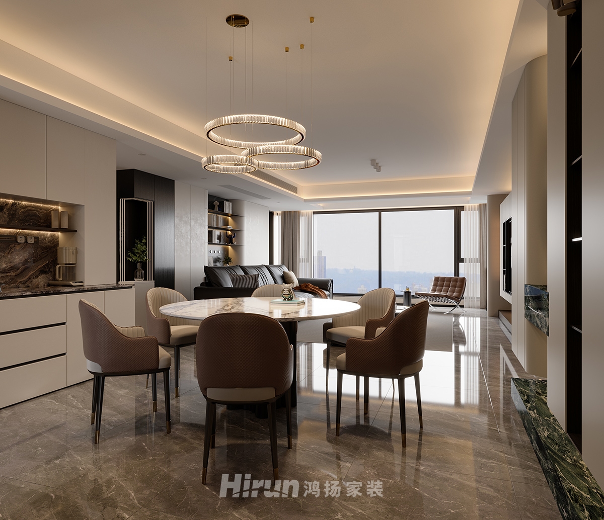 萬科松湖天地170㎡新裝飾主義大平層 裝修案例效果圖-5