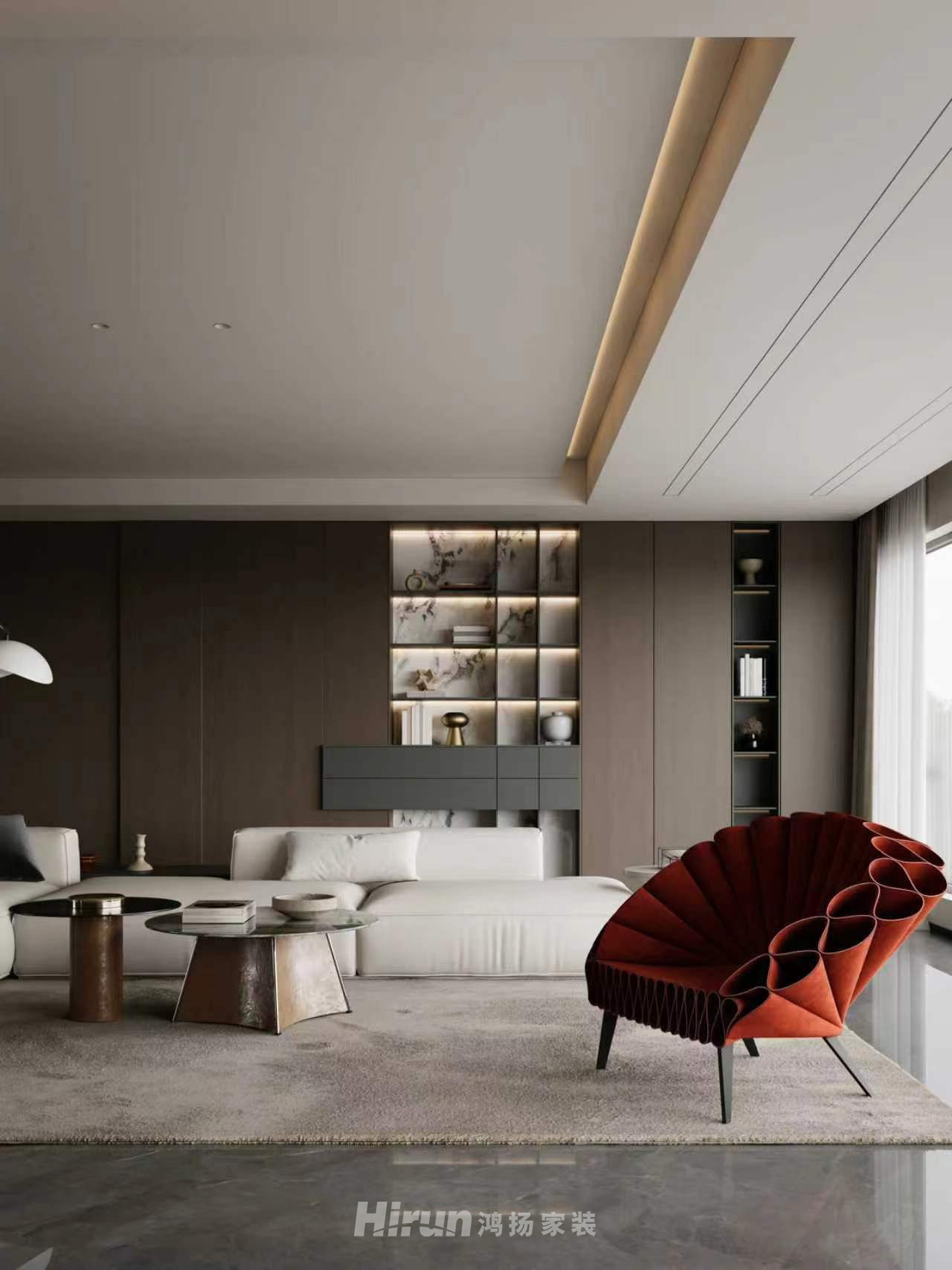 中建鈺山湖180㎡新裝飾主義大平層 裝修案例效果圖-10