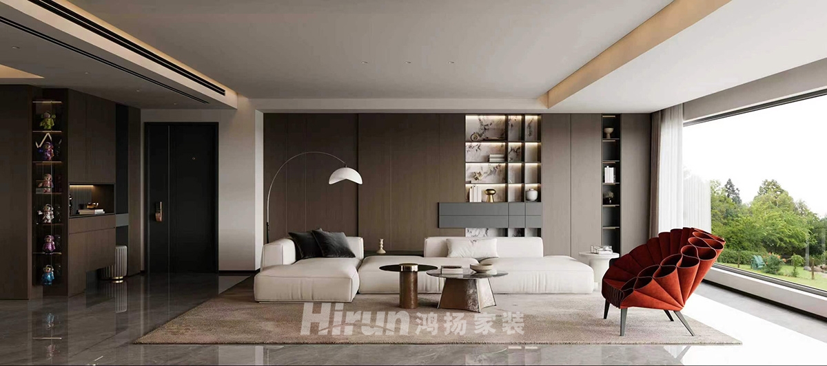 中建鈺山湖180㎡新裝飾主義大平層 裝修案例效果圖-1