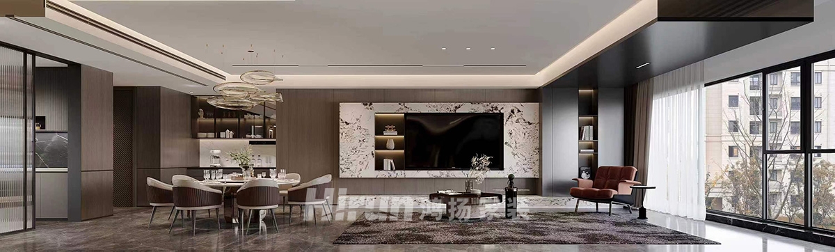 中建鈺山湖180㎡新裝飾主義大平層 裝修案例效果圖-4