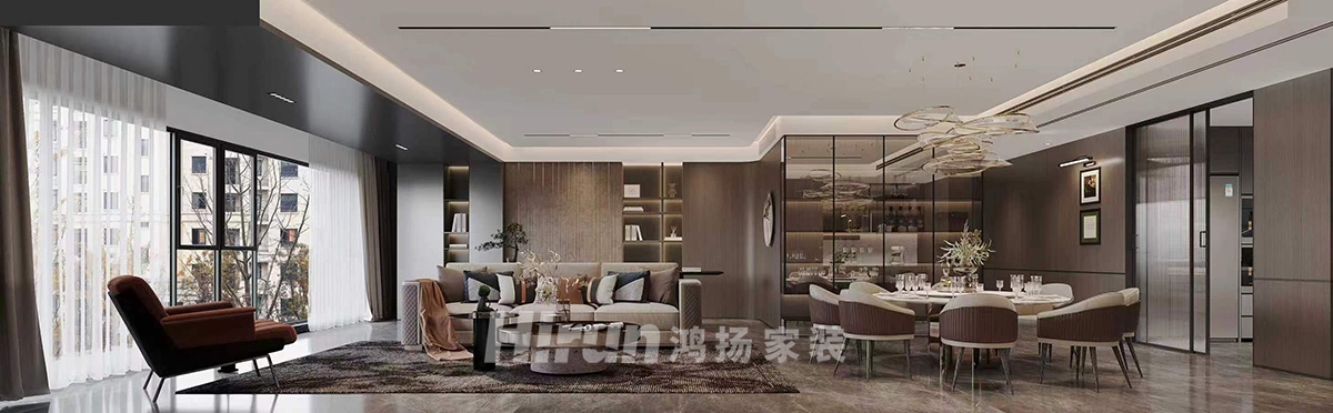 中建鈺山湖180㎡新裝飾主義大平層 裝修案例效果圖-1