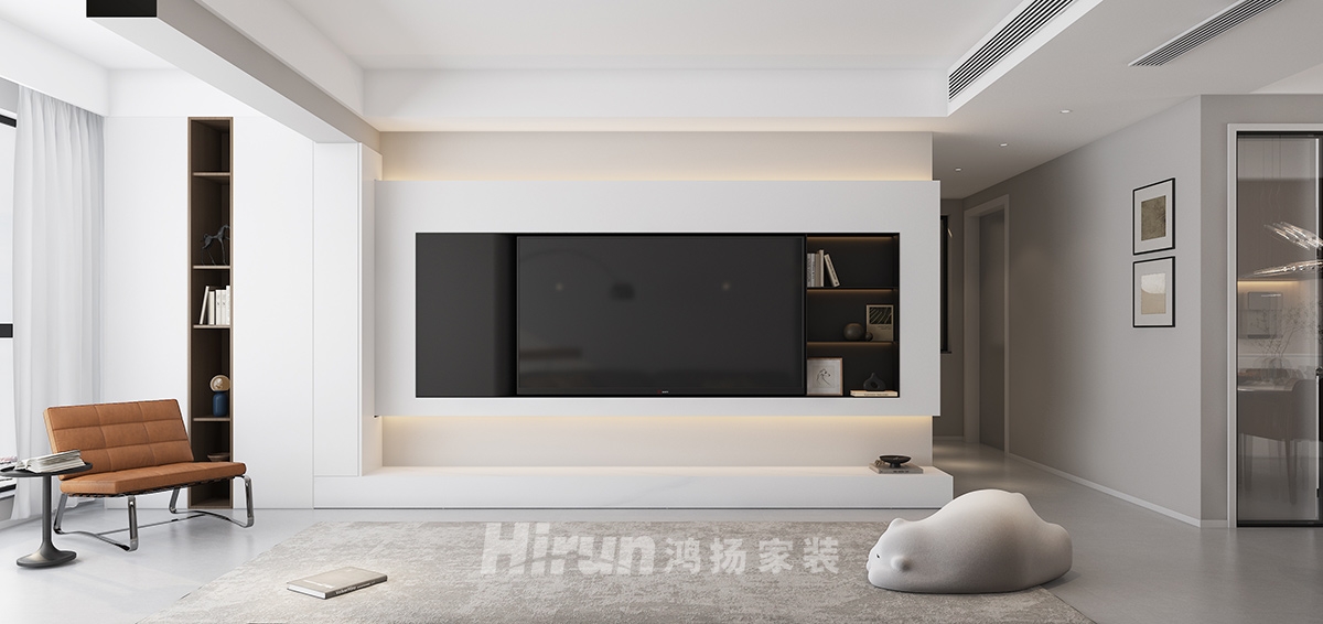  中鐵花語江南136㎡雅致現代三居室 裝修案例效果圖-3