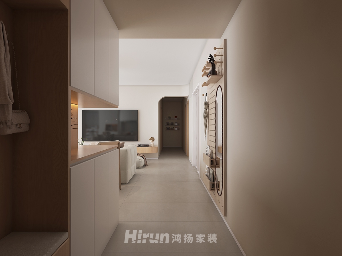 中糧鴻云130㎡北歐之光三居室 裝修案例效果圖-2