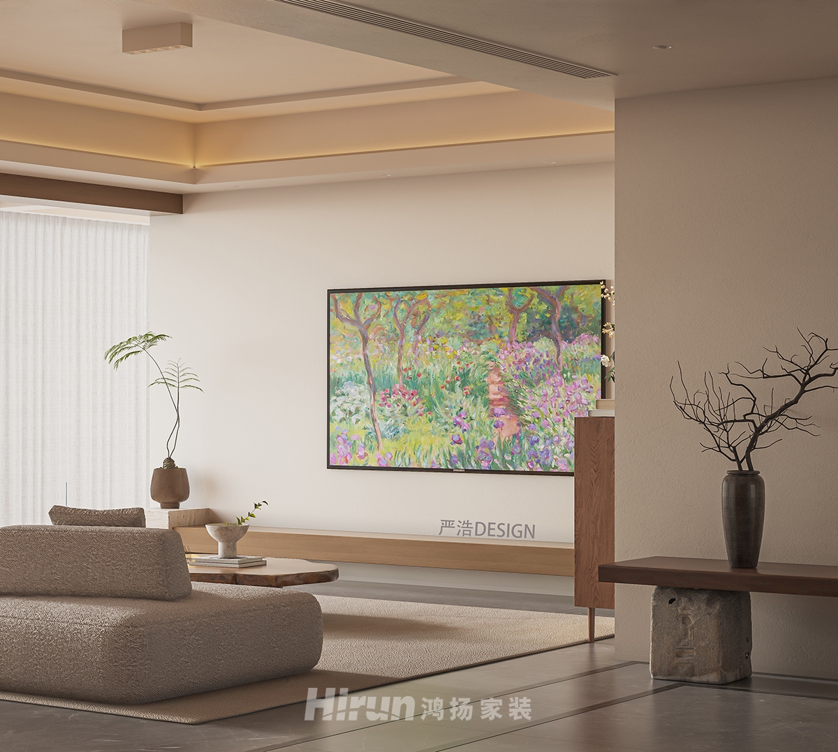 時代汀蘭190㎡意境東方四居室 裝修案例效果圖-8