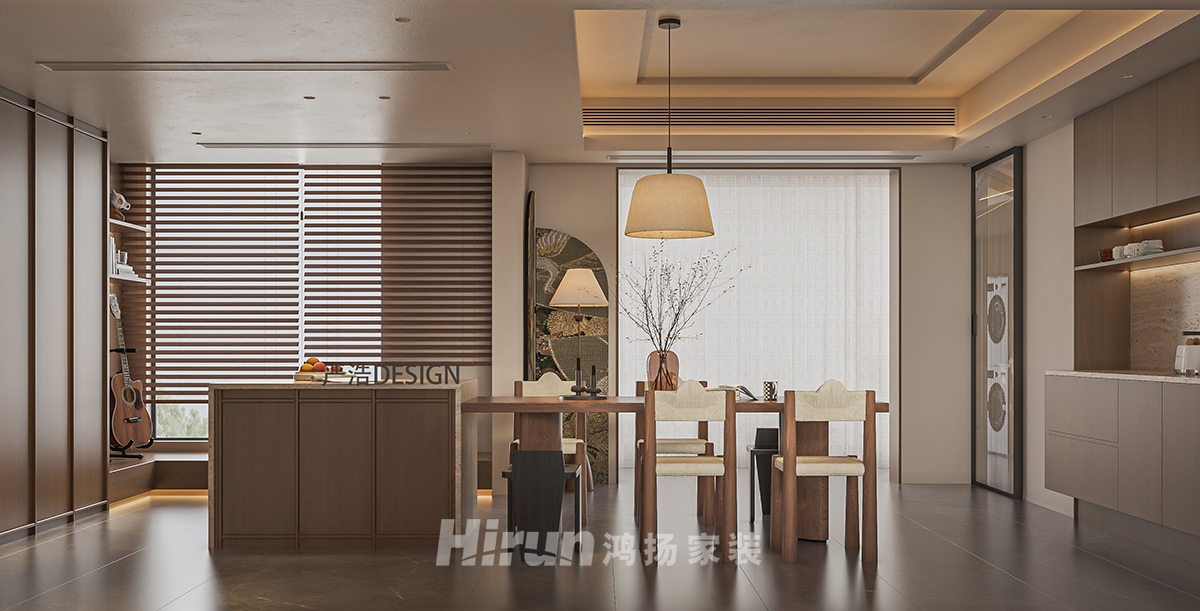 時代汀蘭190㎡意境東方四居室 裝修案例效果圖-2