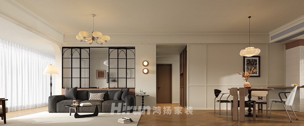 金富江山院150㎡復古風潮四居室 裝修案例效果圖-1