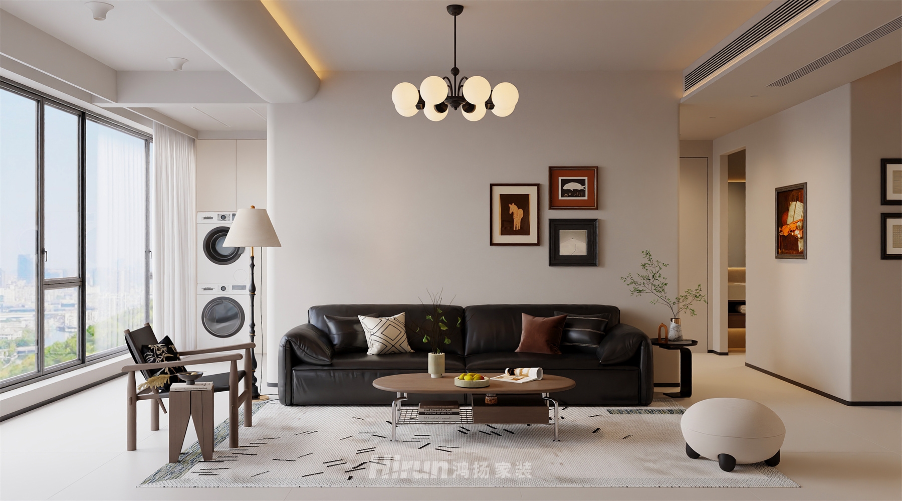 湘江天地130㎡優雅繽紛四居室 裝修案例效果圖-3