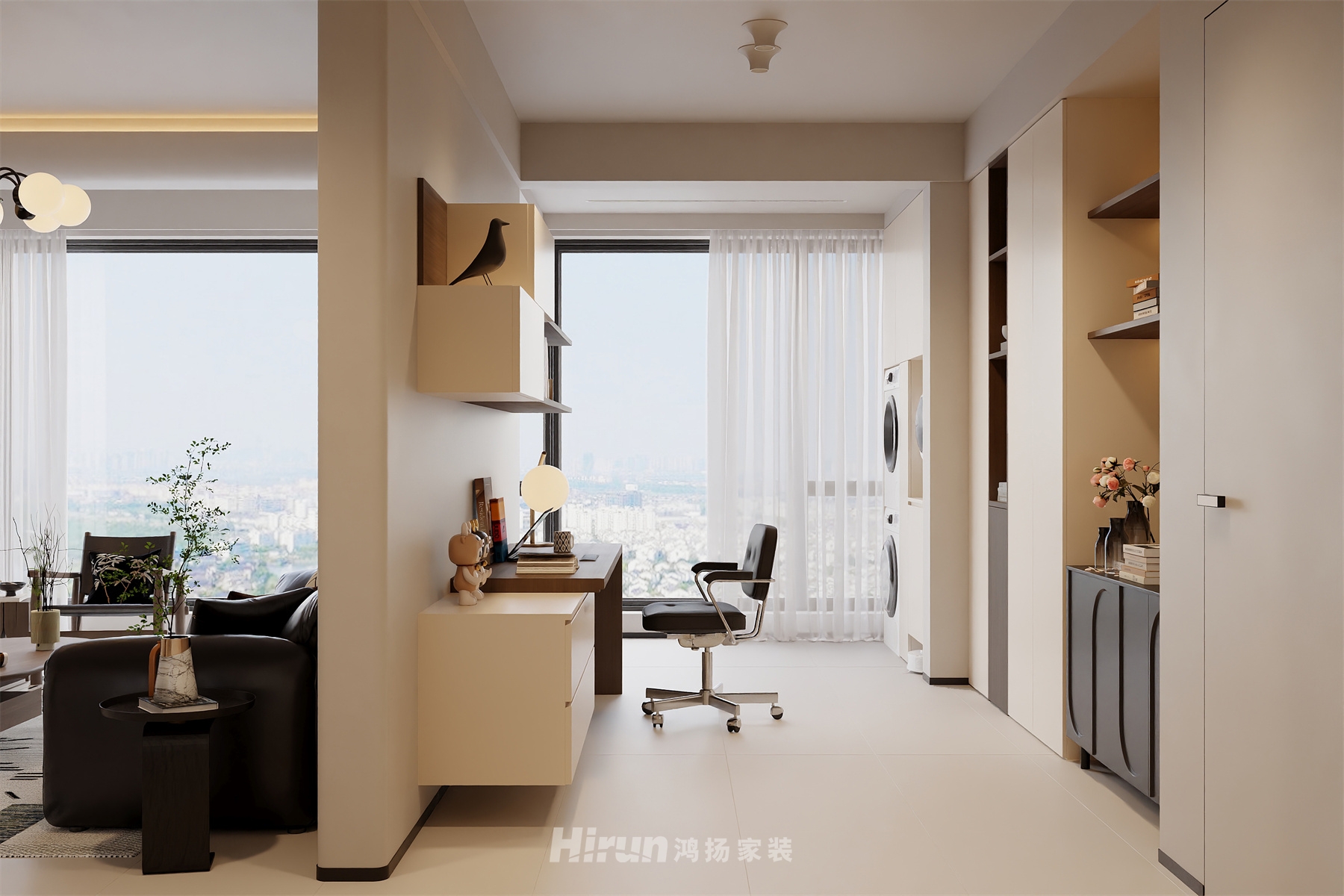 湘江天地130㎡優雅繽紛四居室 裝修案例效果圖-2