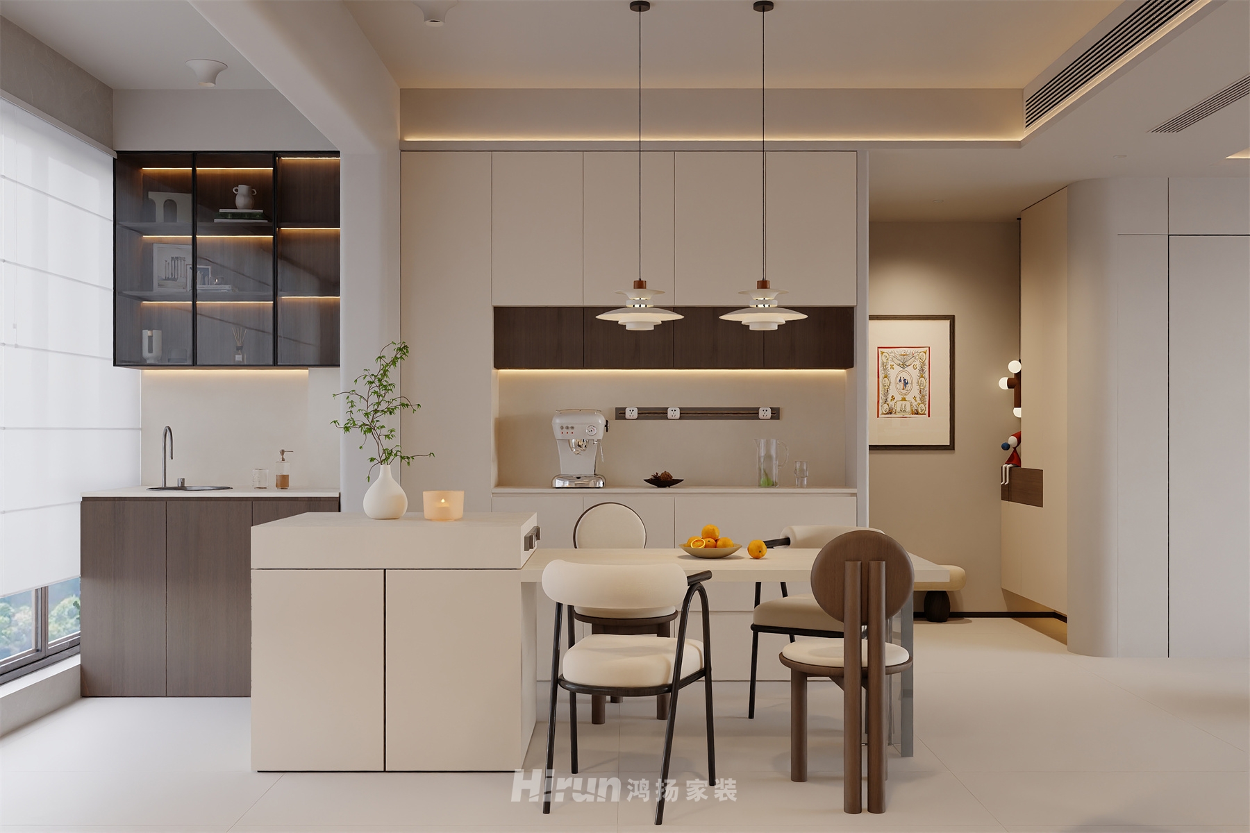 湘江天地130㎡優雅繽紛四居室 裝修案例效果圖-1