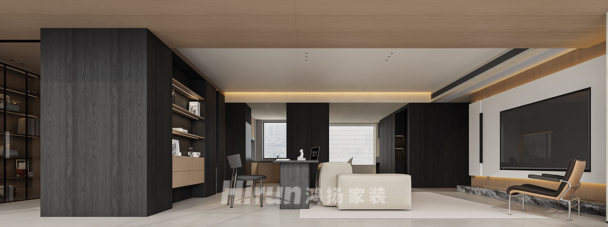 萬境松雅160㎡雅致現(xiàn)代四居室 裝修案例效果圖-4