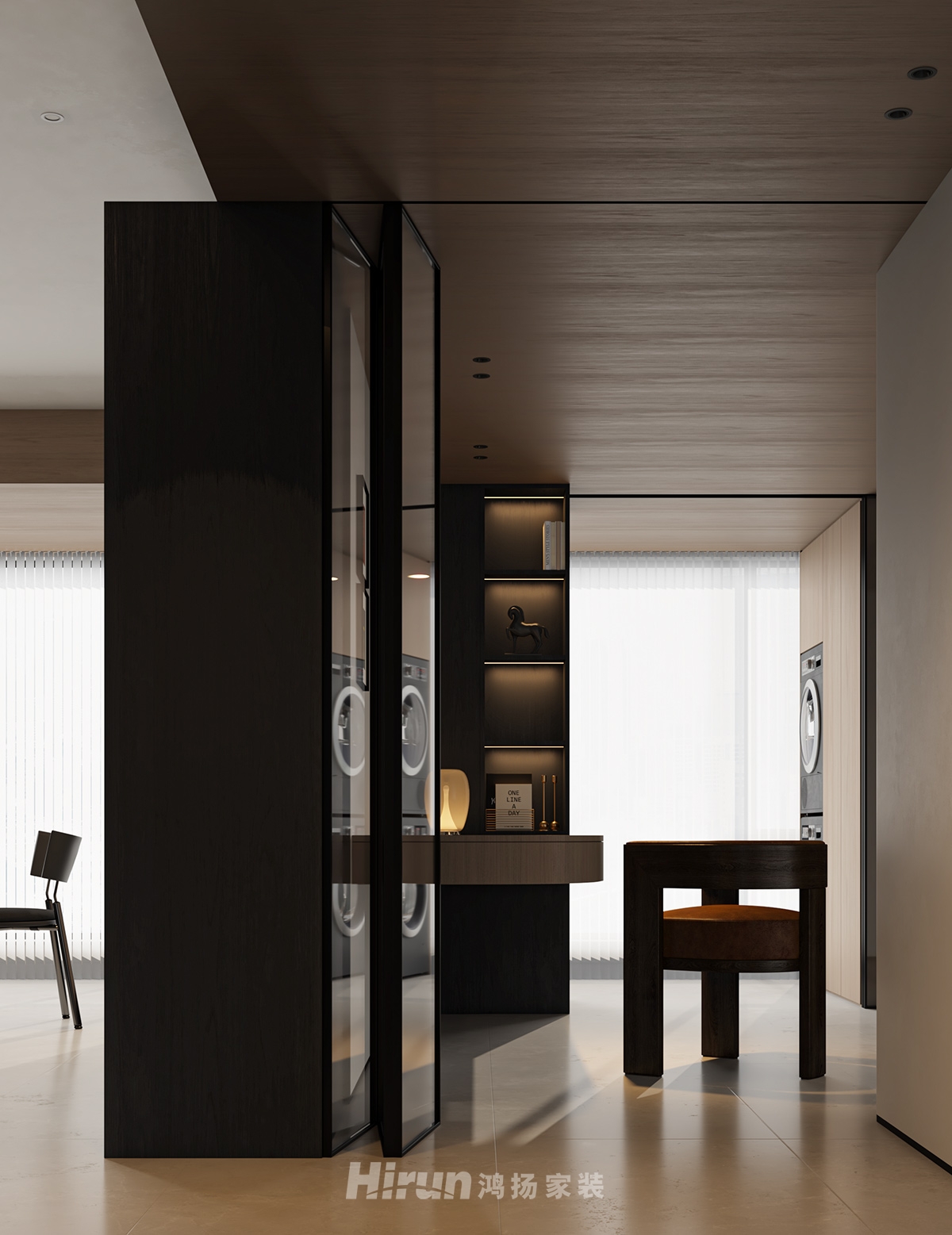 萬境松雅160㎡雅致現(xiàn)代四居室 裝修案例效果圖-8