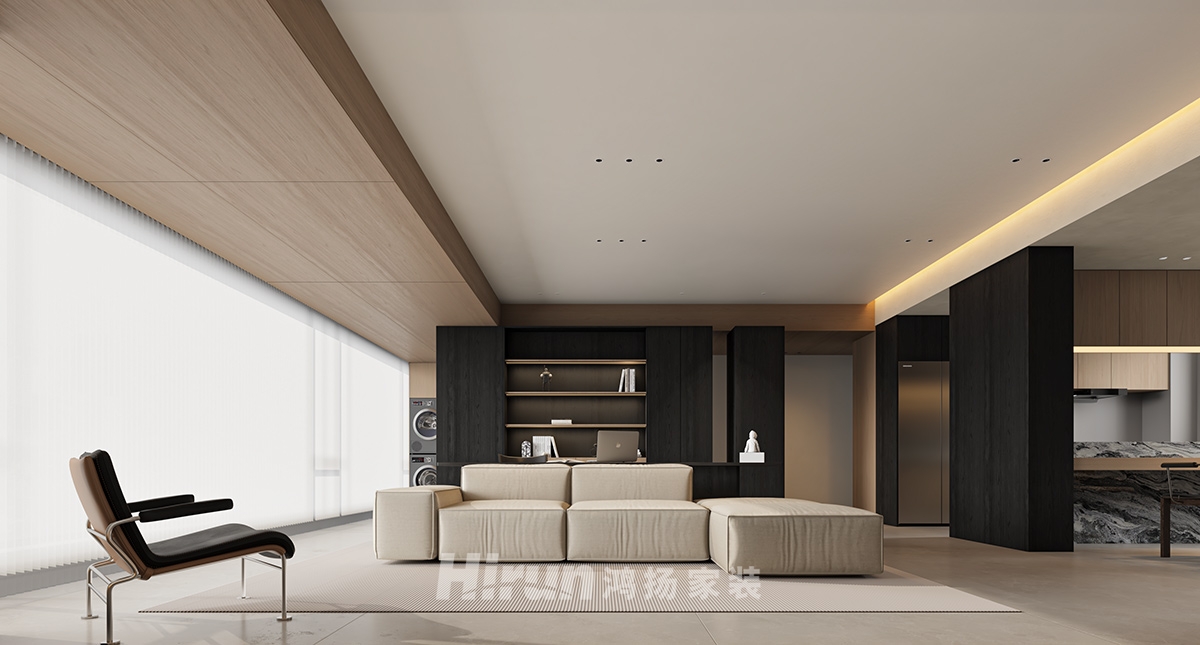 萬境松雅160㎡雅致現(xiàn)代四居室 裝修案例效果圖-5