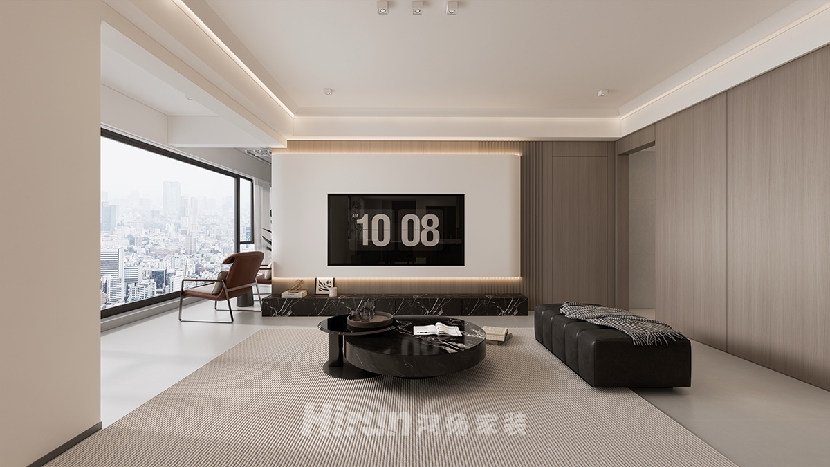 輝煌國際城140㎡雅致現代四居室 裝修案例效果圖-2