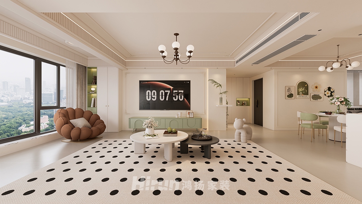 金富江山悅140㎡北歐之光四居室 裝修案例效果圖-1