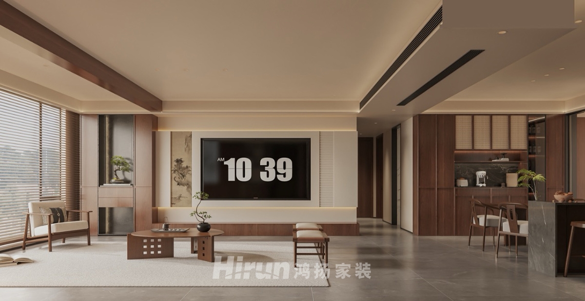 夢想鳳棲臺193㎡意境東方大平層 裝修案例效果圖-1