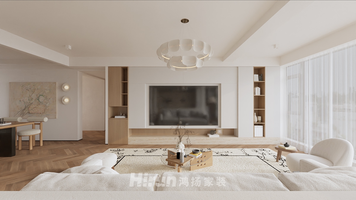 五礦萬境松雅134㎡北歐之光三居室 裝修案例效果圖-2