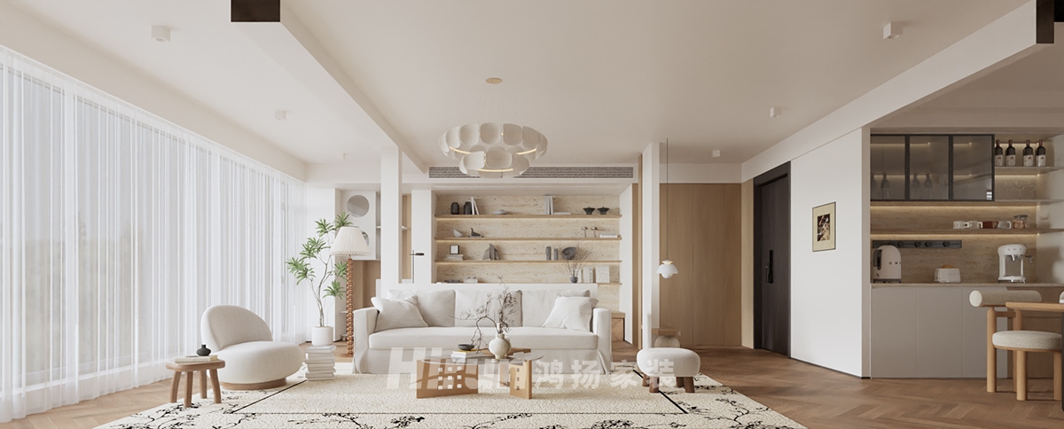 五礦萬境松雅134㎡北歐之光三居室 裝修案例效果圖-3