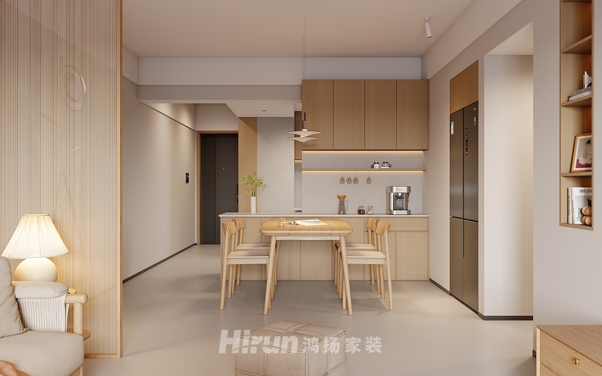 山與墅90㎡北歐之光三居室 裝修案例效果圖-1