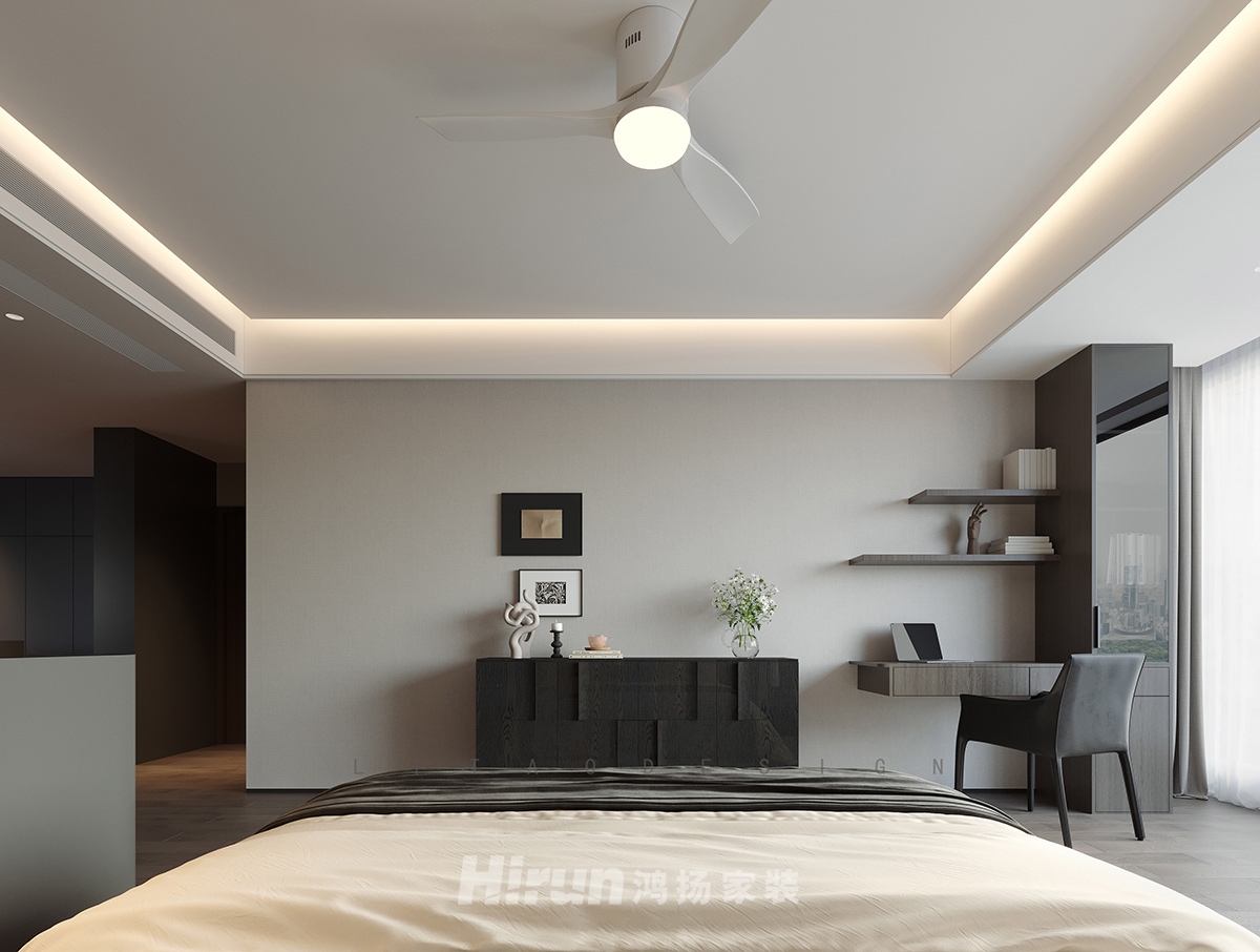 萬科松湖天地189㎡雅致現(xiàn)代四居室 裝修案例效果圖-6