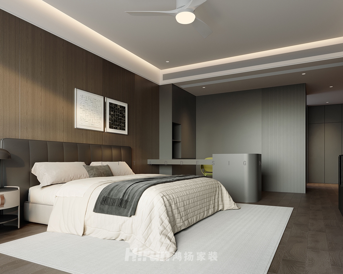 萬科松湖天地189㎡雅致現(xiàn)代四居室 裝修案例效果圖-8