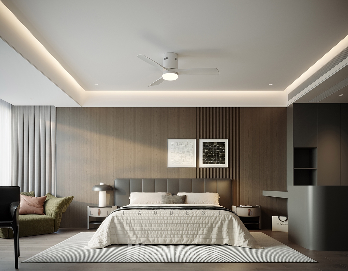 萬科松湖天地189㎡雅致現(xiàn)代四居室 裝修案例效果圖-7