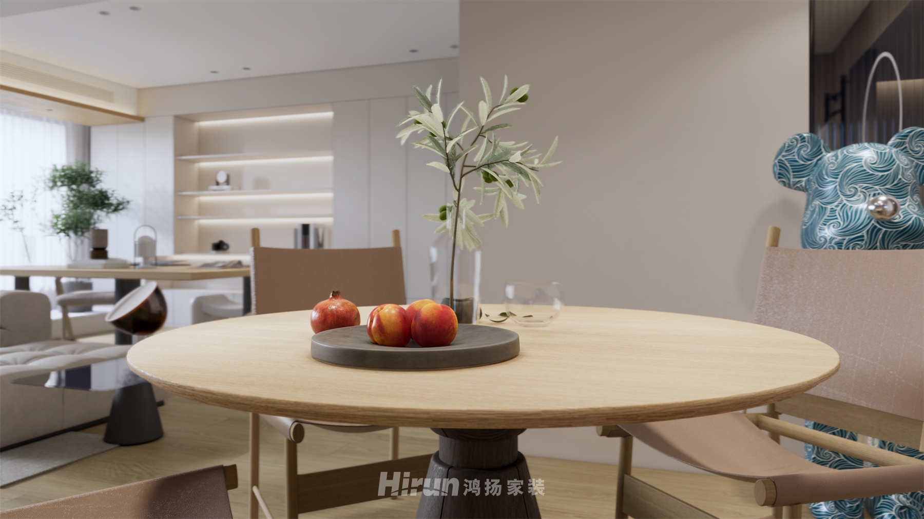 建發央著100㎡北歐之光三居室 裝修案例效果圖-1