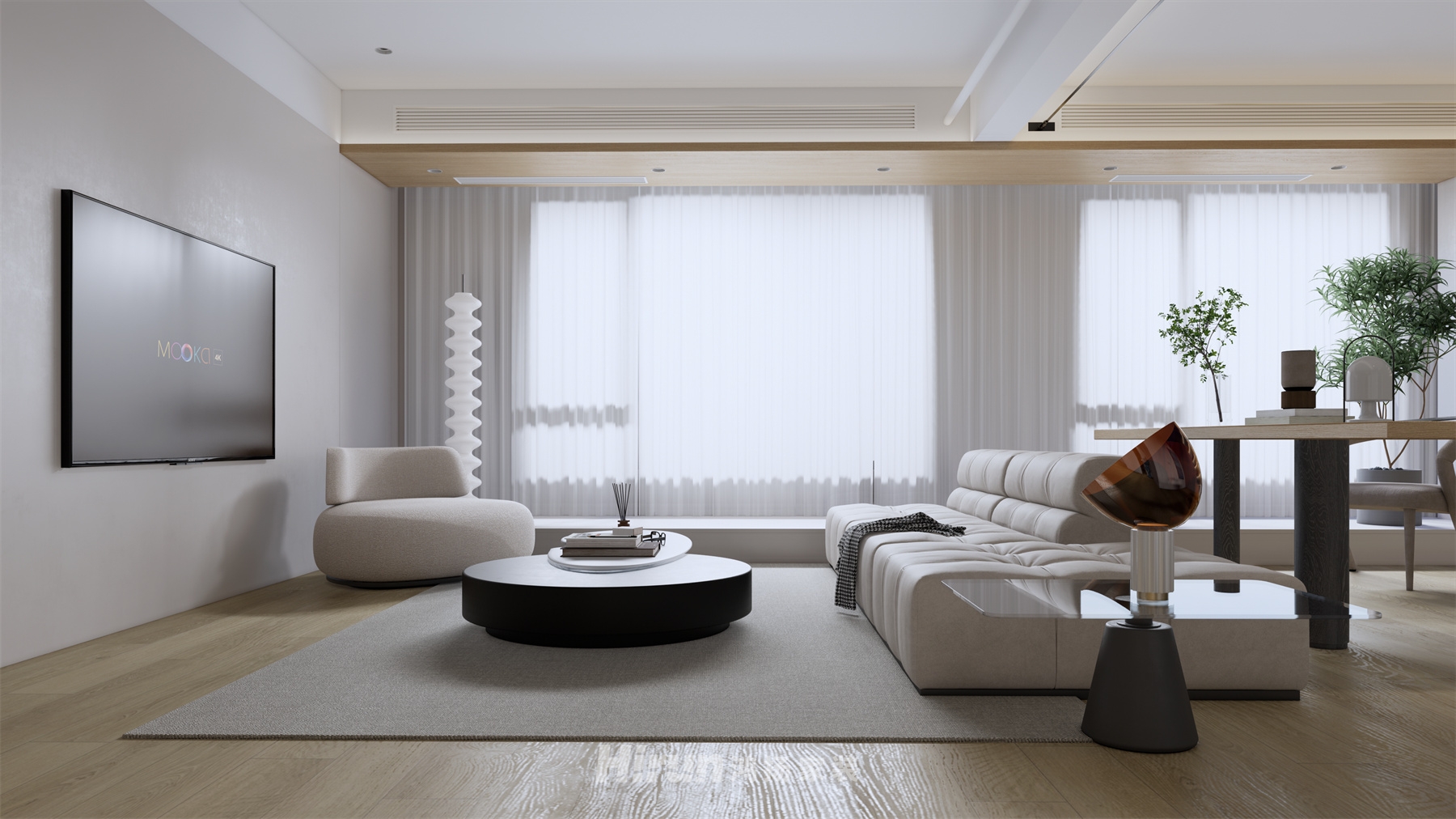 建發央著100㎡北歐之光三居室 裝修案例效果圖-10