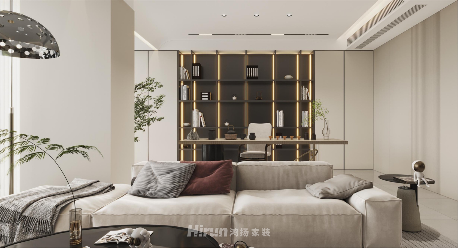 梅溪湖紫闕臺(tái)298㎡雅致現(xiàn)代大平層 裝修案例效果圖-3