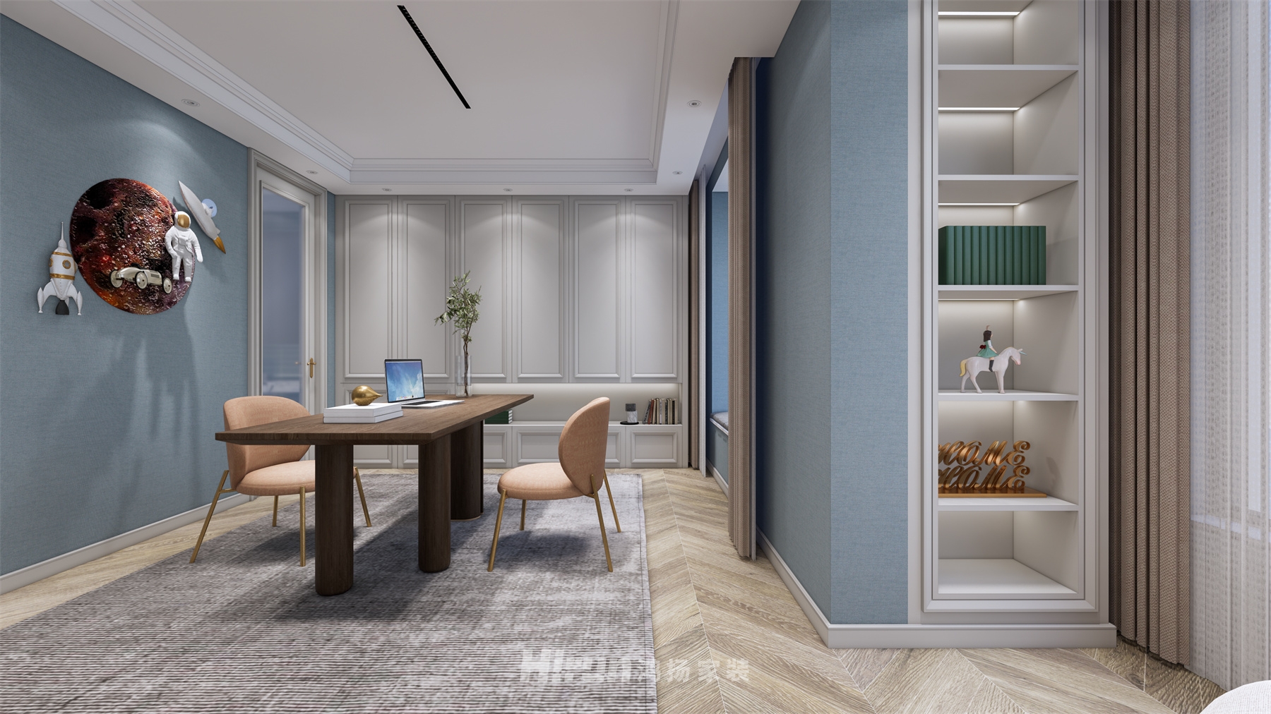 青竹湖畔680㎡輕歐簡美別墅 裝修案例效果圖-6