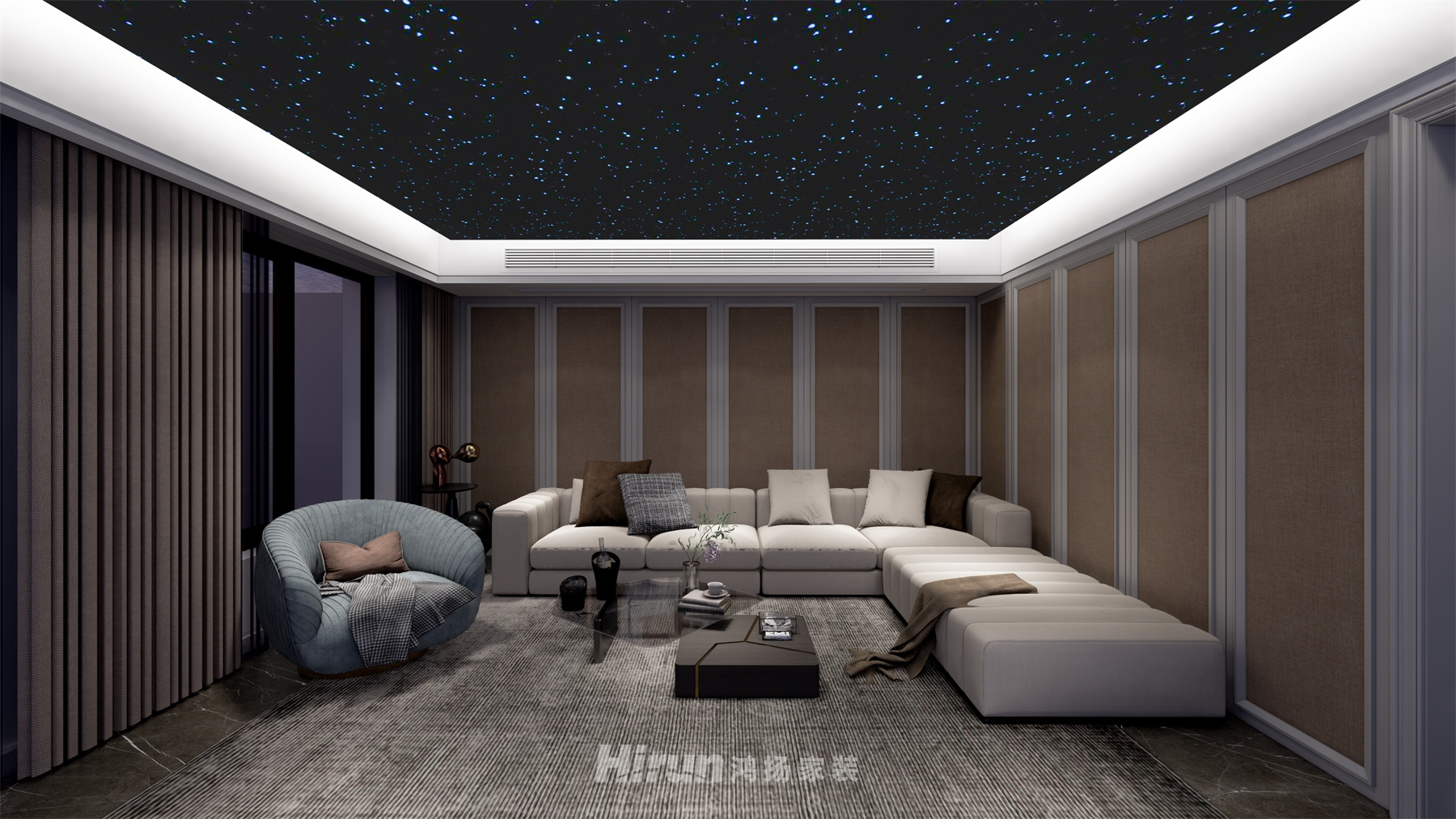 青竹湖畔680㎡輕歐簡美別墅 裝修案例效果圖-13