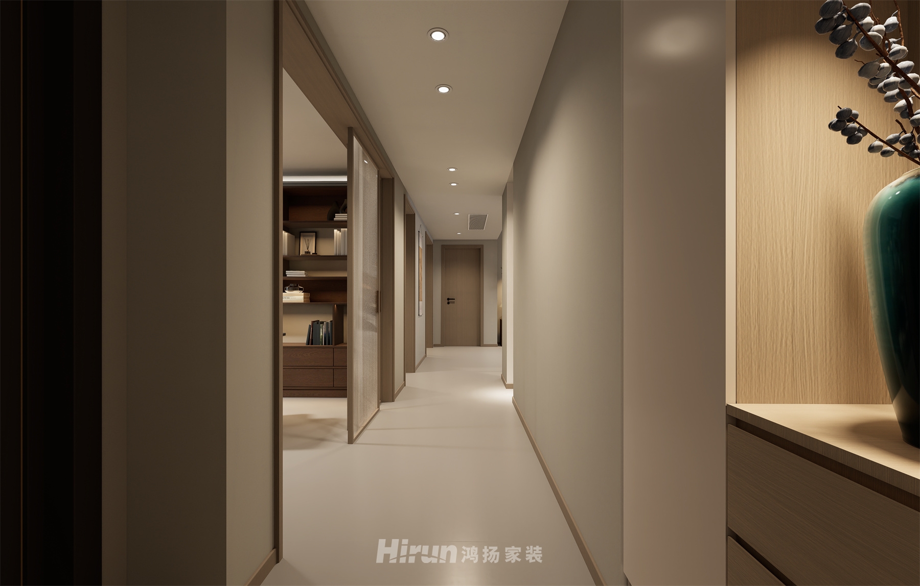 吾悅廣場166㎡意境東方復式 裝修案例效果圖-4