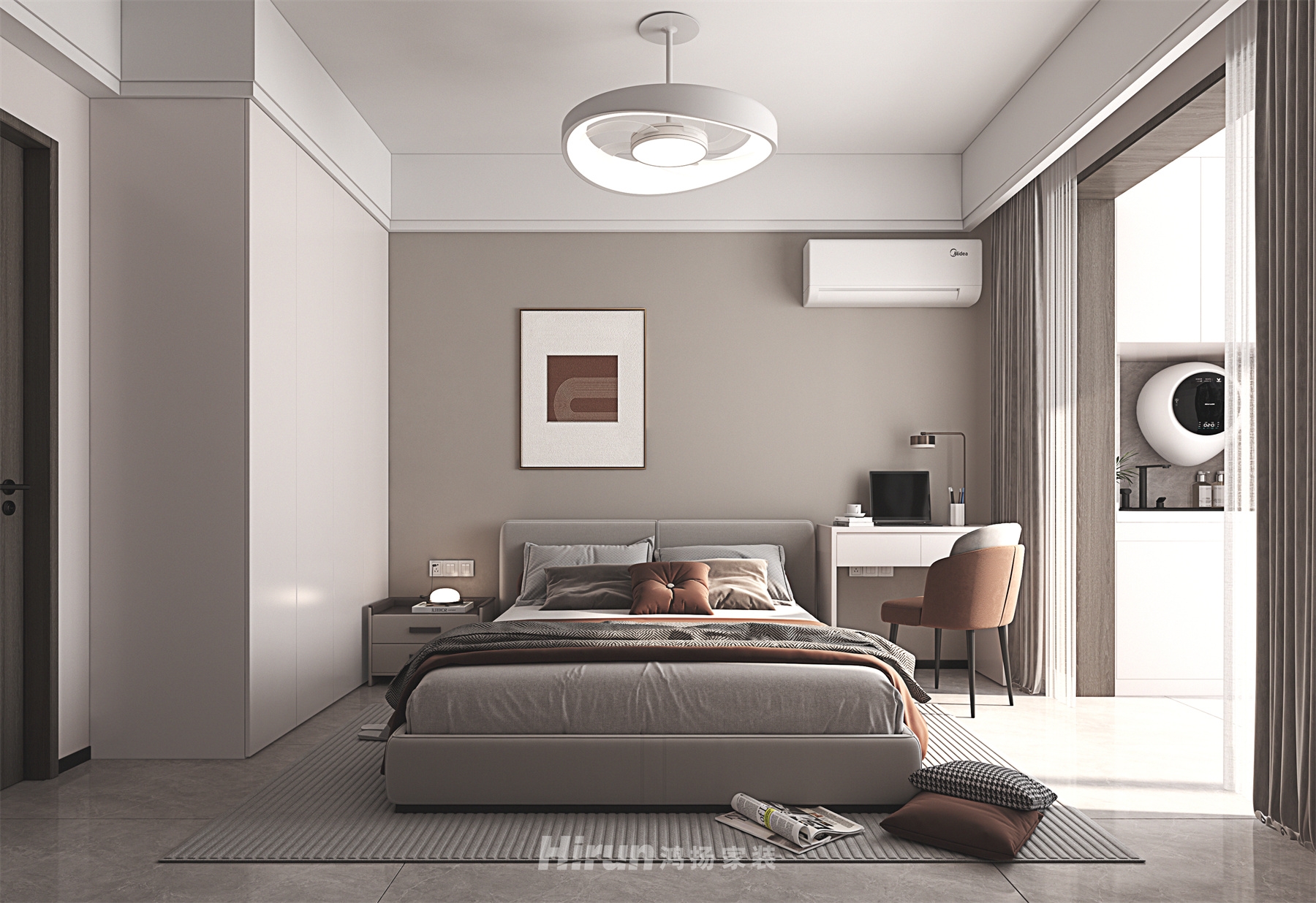 金信園林嘉園145㎡新裝飾主義四居室 裝修案例效果圖-6