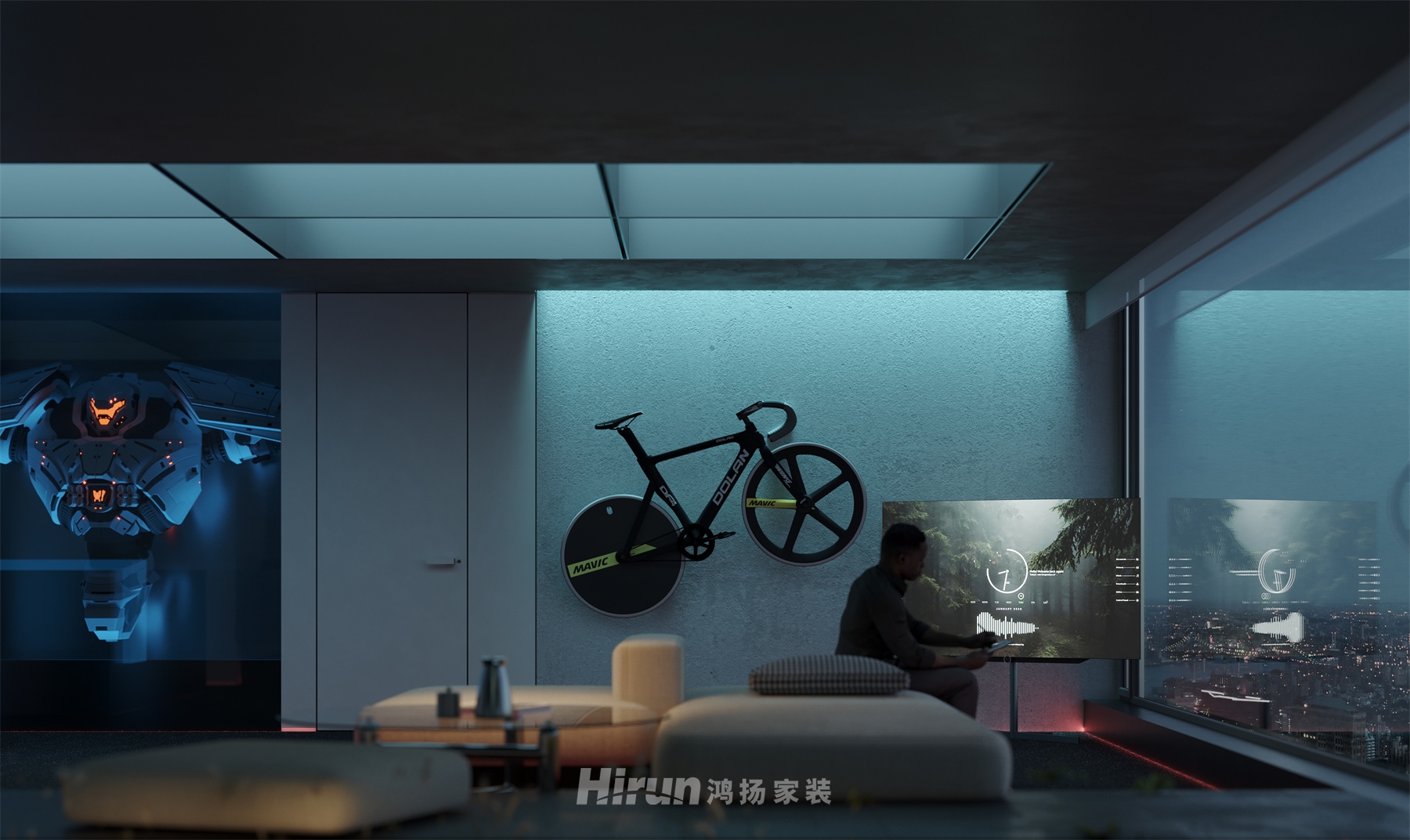 《大玩家》160㎡仿生未來三居室 裝修案例效果圖-2