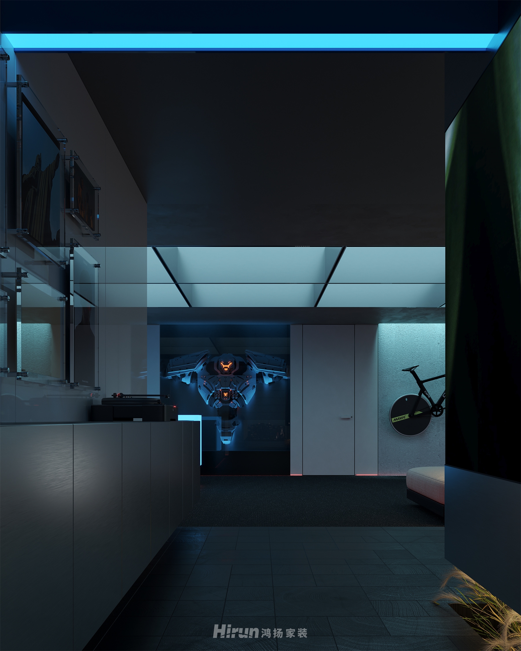 《大玩家》160㎡仿生未來三居室 裝修案例效果圖-6