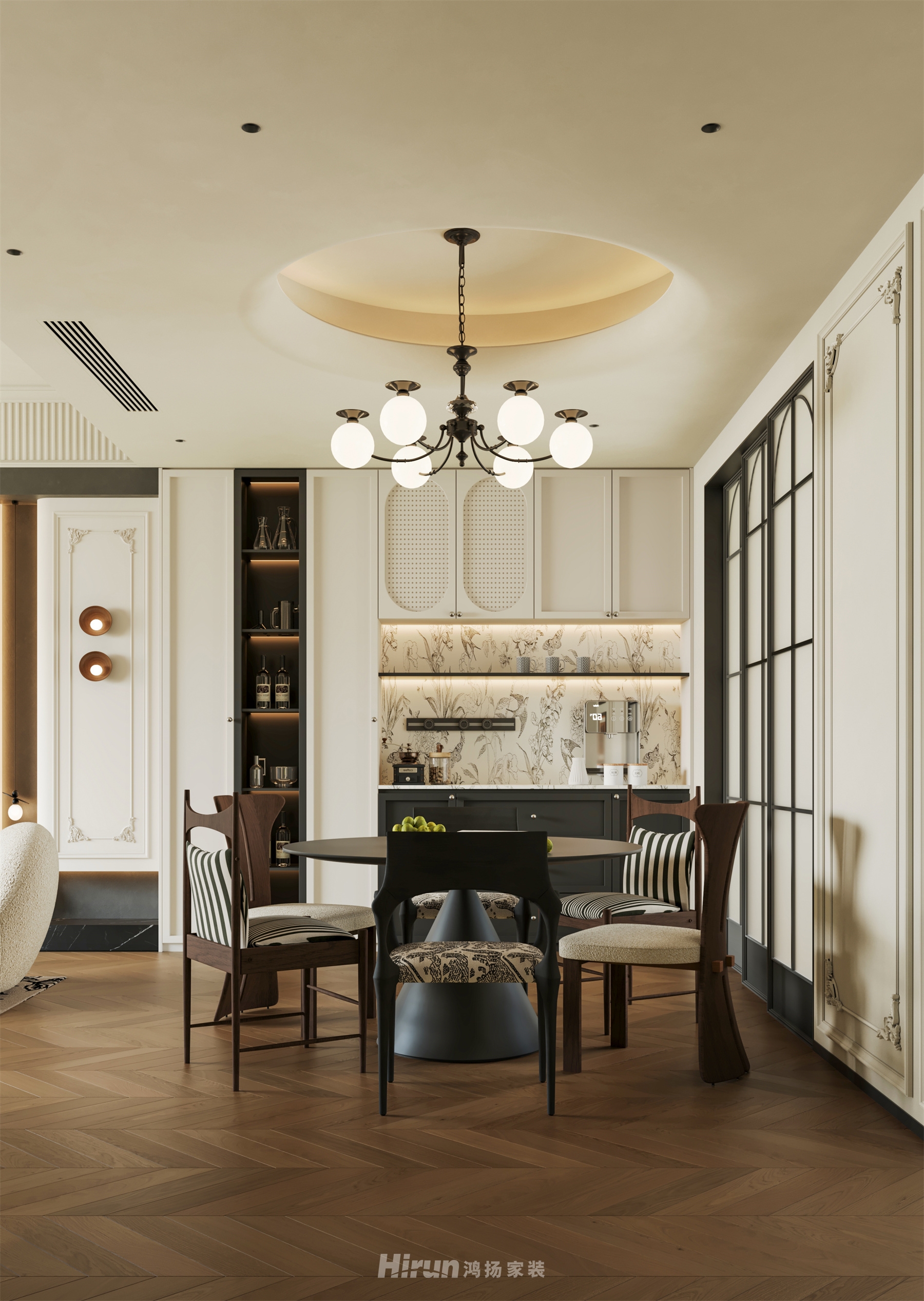  御湖印192㎡復古風潮復式 裝修案例效果圖-4