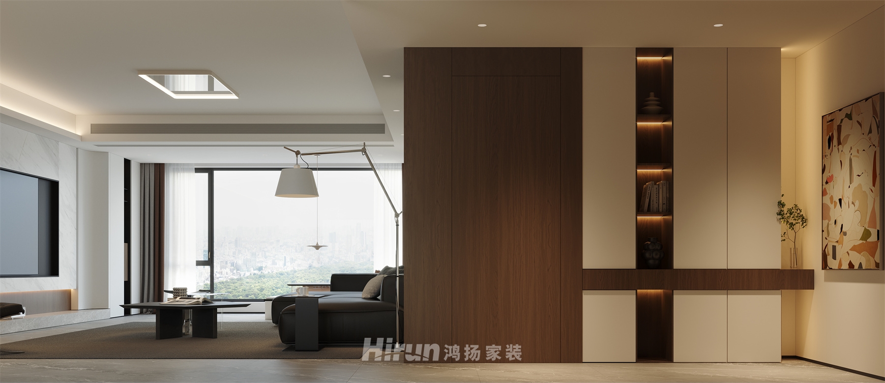 湘府和園210㎡雅致現代大平層 裝修案例效果圖-1