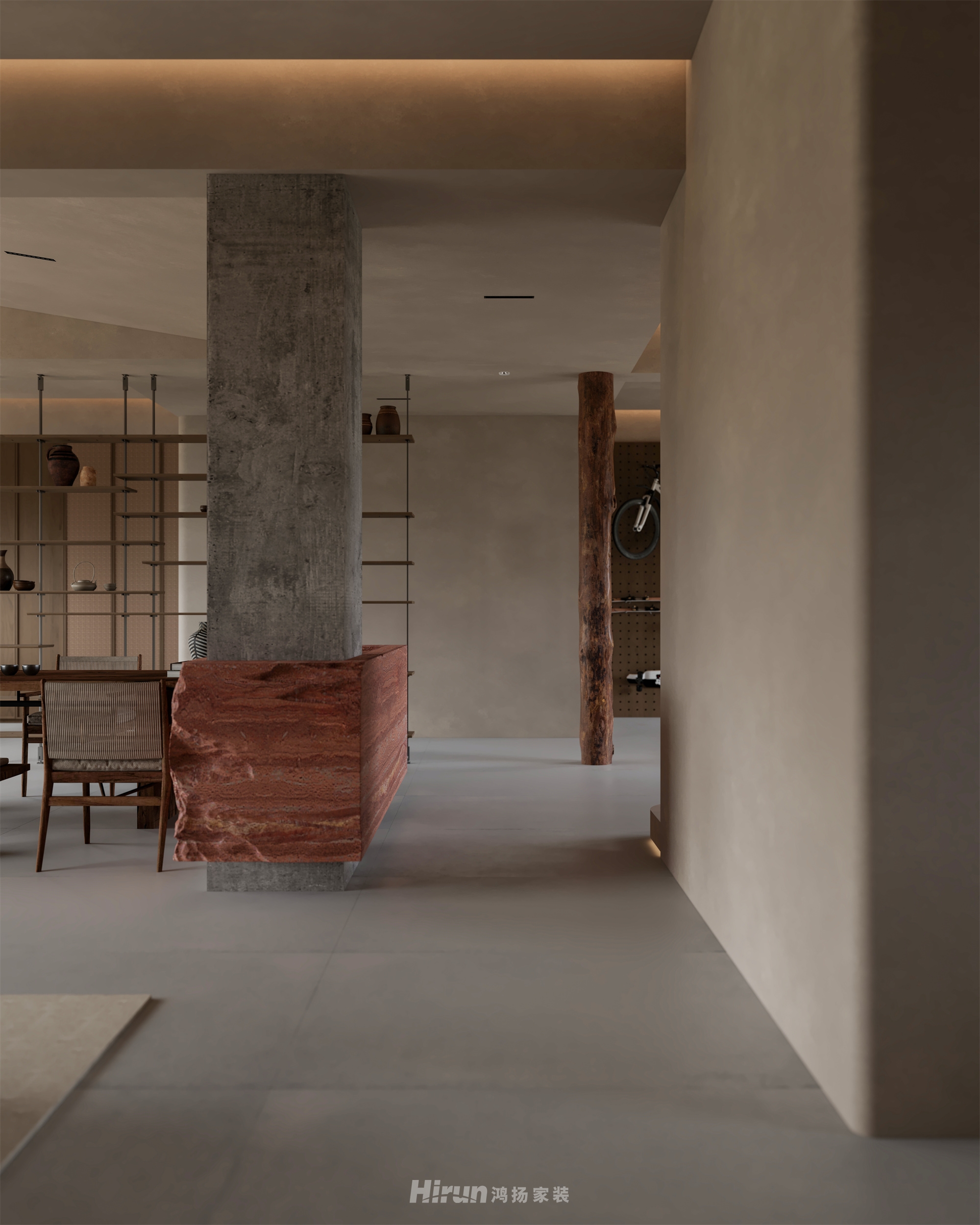 《破界·侘居》290㎡極簡侘寂復式 裝修案例效果圖-10