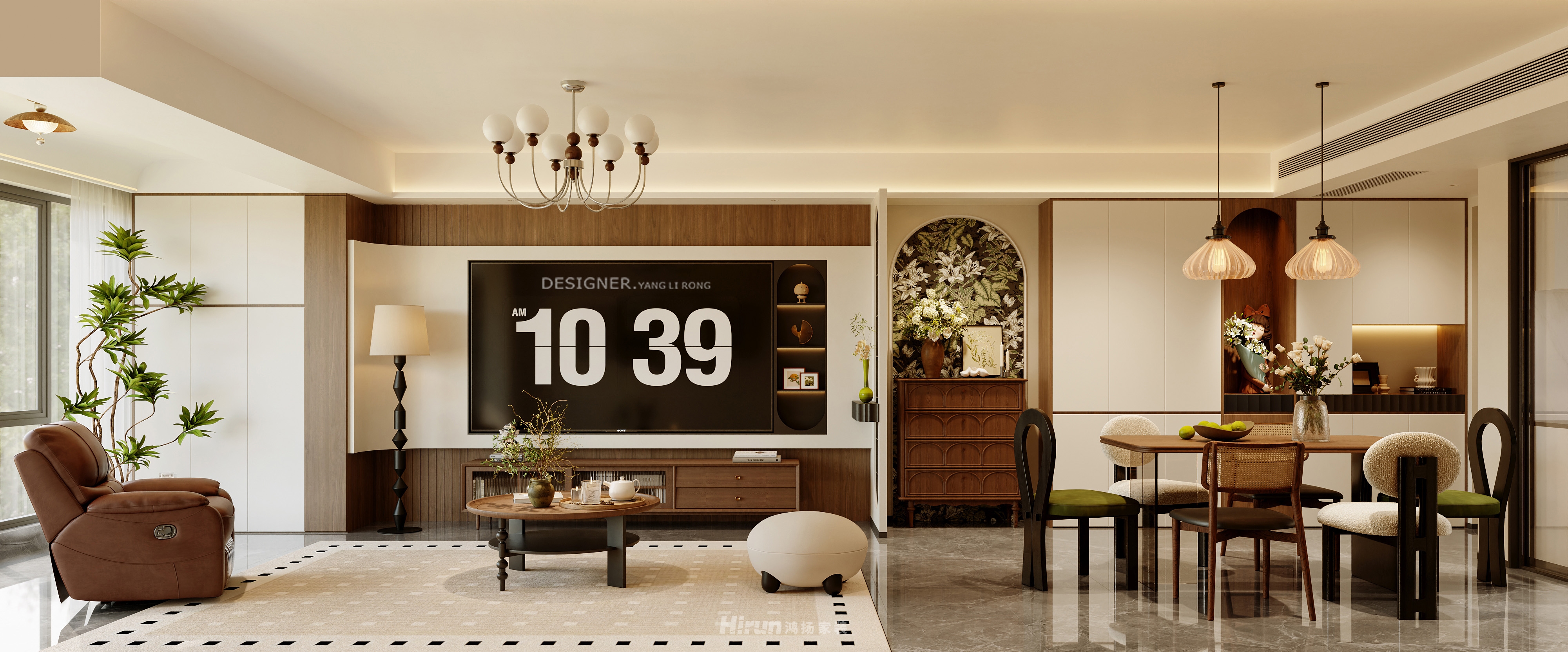 璞悅灣160㎡復古風潮四居室 裝修案例效果圖-4