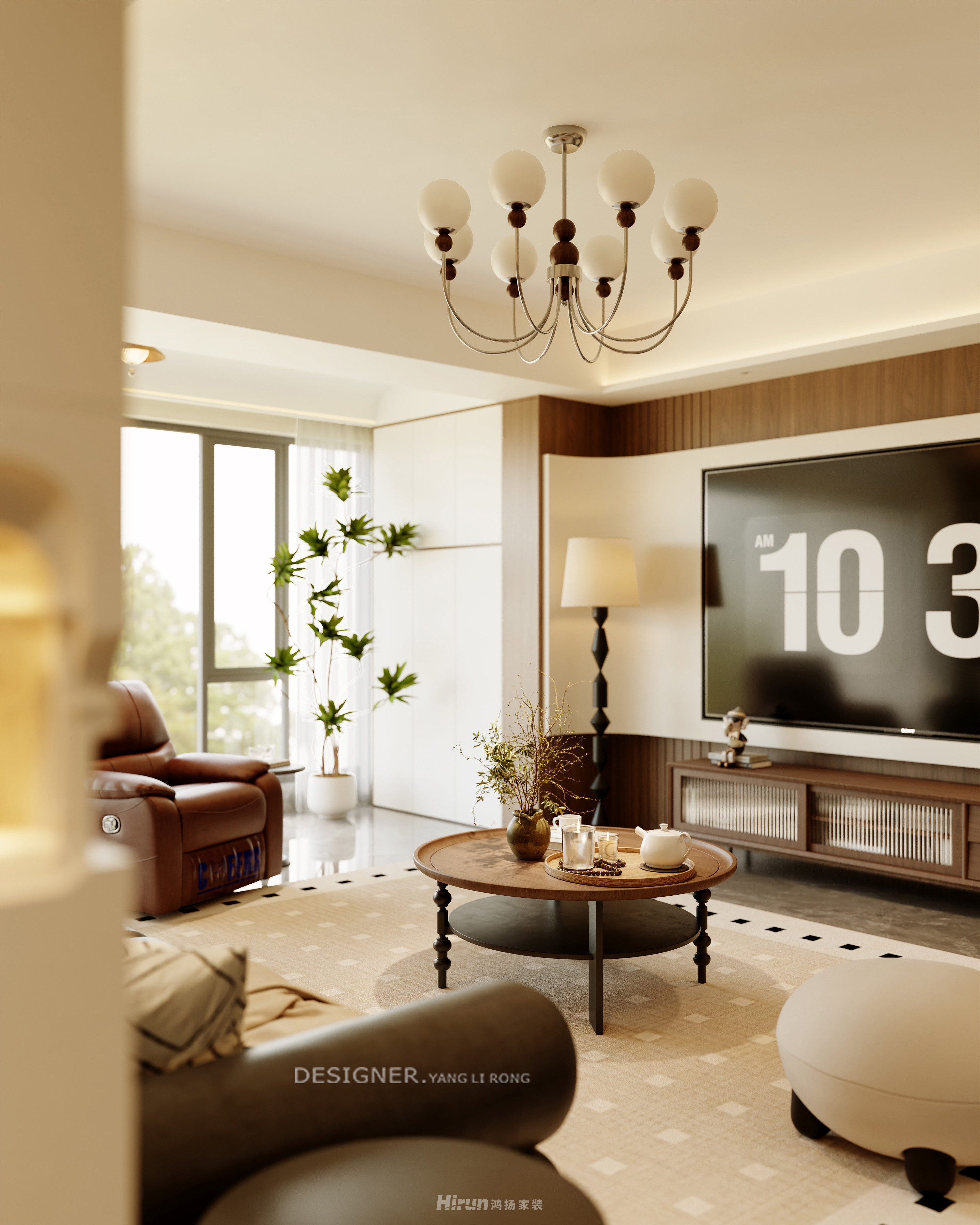 璞悅灣160㎡復古風潮四居室 裝修案例效果圖-3