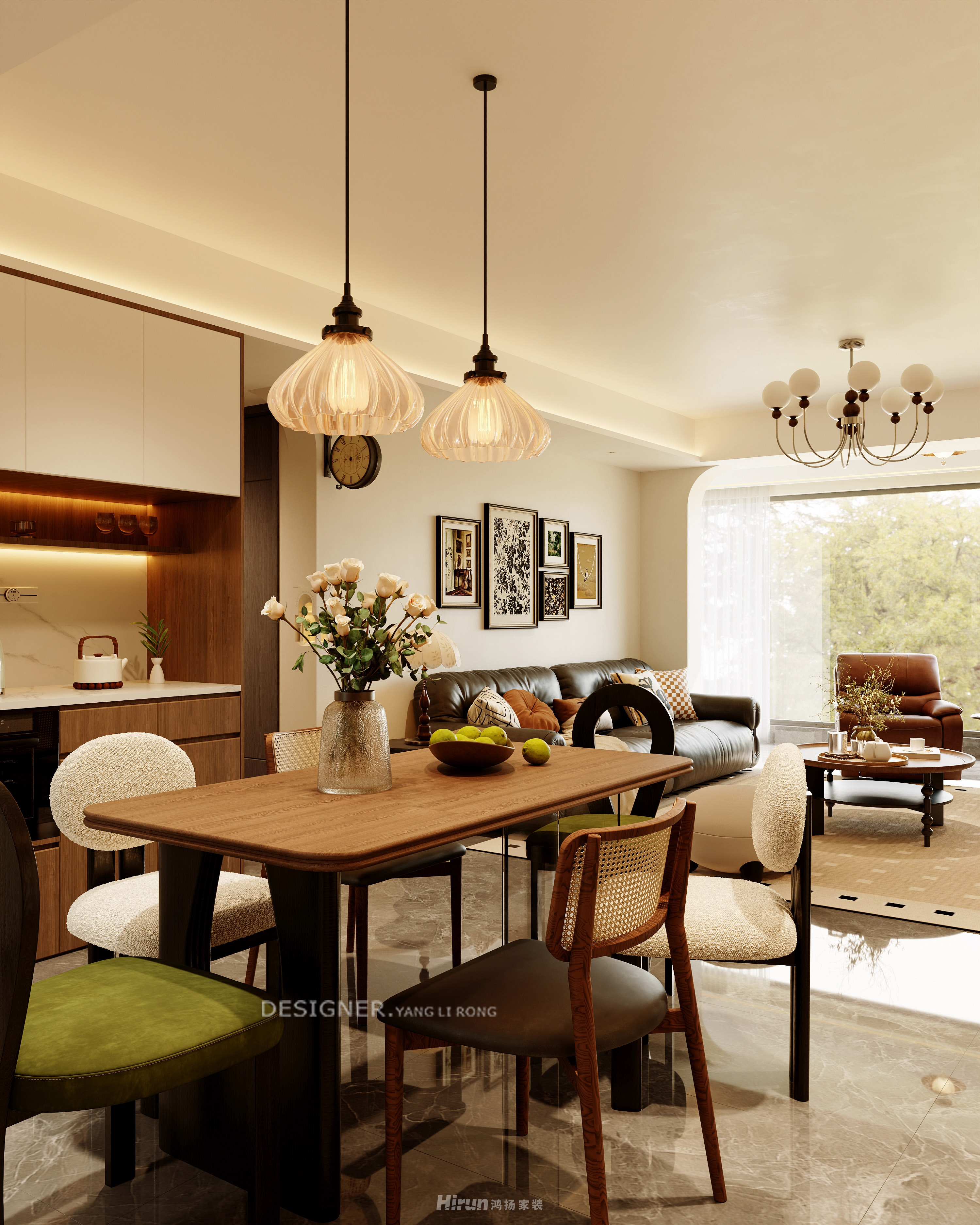 璞悅灣160㎡復古風潮四居室 裝修案例效果圖-7