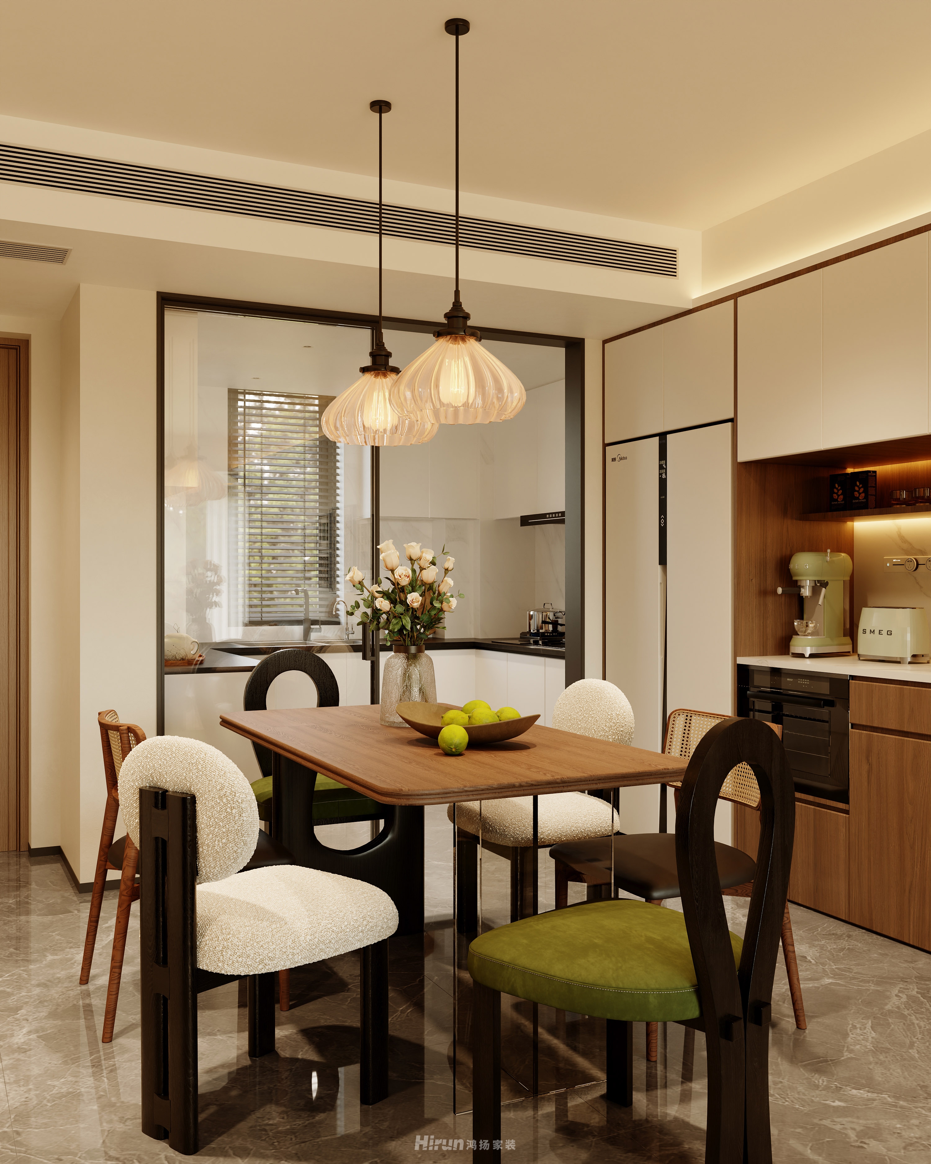 璞悅灣160㎡復古風潮四居室 裝修案例效果圖-8