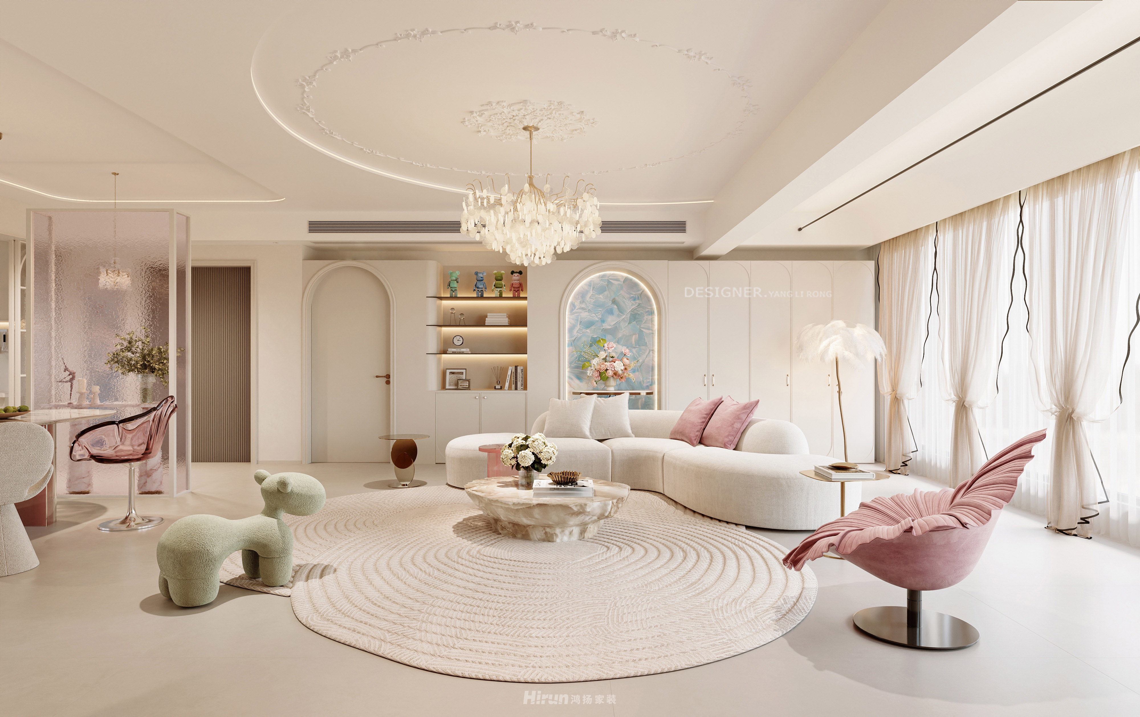 日盛濱湖悅府188㎡藝術室界四居室 裝修案例效果圖-2